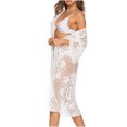 thumbnail image 4 of Fesfesfes Ladies Cardigan Sexy Translucent Beach Cover Ups Weave Openwork Tassel Suspenders Beach Vacation Bikini Cover-Up, 4 of 5