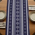 thumbnail image 5 of Table Runners 70 Inches Long Dress Scarves, Navy Blue Boho Farmhouse Coffee/Dining/Kitchen Table Decor, Holiday Table Runner, Vintage Ethnic Tribe Retro Abstract Art 13x70 Inch, 5 of 9