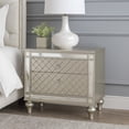 thumbnail image 6 of Benjara Cristo Nightstand- 2 Dovetail Drawers- Crystal Knobs- Champagne Silver, 6 of 6