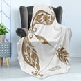 thumbnail image 4 of Zodiac Sagittarius Soft Flannel Fleece Throw Blanket, Bow and Arrow Pattern with Hand Drawn Flowers Vintage Design, Cozy Plush for Indoor and Outdoor Use, 60" x 80", Caramel and Black, by Ambesonne, 4 of 5