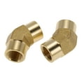 thumbnail image 1 of Accesorios de tubería de latón Unique Bargains 3/8" hembra doble rosca interna codo de 45 grados 1.85" 2 piezas, 1 of 7