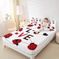 thumbnail image 4 of Homewish Kawaii Ladybird Ladybug 4pcs Bed Sheets for Children Teens,Black Red White King Sheets,Love Heart Super Cozy Sheet Set,Luxury Bedroom Decor, 4 of 7