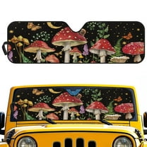 Uorisanigo Aesthetic Mushroom Windshield Sunshade Fit for 2018-2025 Jeep Wrangler JL JLU & 2020-2025 Jeep Gladiator, Foldable Front Window Shade Sun Visor Protector Blocks UV Rays Keep Interior Cool