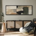 thumbnail image 3 of Large Framed Canvas Wall Art Print Neutral Abstract Landscape with Green and Black Accents for Living Room Decoration - 60"x20" Black Frame, 3 of 8