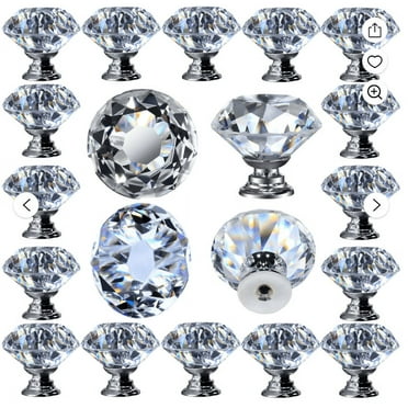 Big Savings! 12 Pcs Crystal Glass Drawer Pulls, Decorative Knobs for Kitchen, Bathroom, and Cabinet, Glass Cabinet Handles for Dresser, Cupboard, and Home Furniture