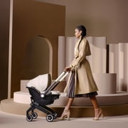 Evenflo Shyft DualRide Infant Car Seat and Stroller Combo with Green & Gentle Fabric, Champagne