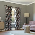 thumbnail image 6 of Sun Zero Irma Vintage Floral Blackout Grommet Curtain Panel, 40"X84", Black, 6 of 8