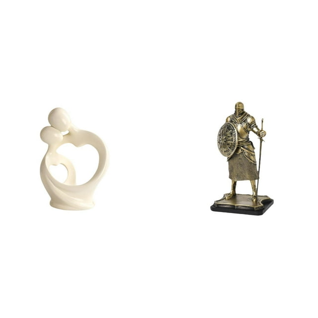 Figura artística de resina, estatua de caballero amante, adorno creativo de pareja, escultura decorativa europea para escritorio, armario, entrada, sa