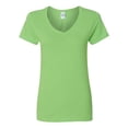thumbnail image 1 of Gildan T-Shirt à Col en V en Coton Épais pour Femmes, TG, Lime, 1 of 1