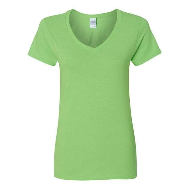 Gildan T-Shirt à Col en V en Coton Épais pour Femmes, TG, Lime