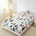 thumbnail image 4 of Feelyou Cartoon Dots Tree Twin Sheet Sets, Christmas Snowflake Twin Fitted Sheet, Happy Festival Flat Sheet, Super Cozy Room Decor,3 Pieces, 4 of 7