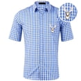 thumbnail image 3 of Tiijoy Boys Short Sleeve Button Up Shirt Plaid Collared Shirt Summer Kids Top, Sizes 3-14, 3 of 3