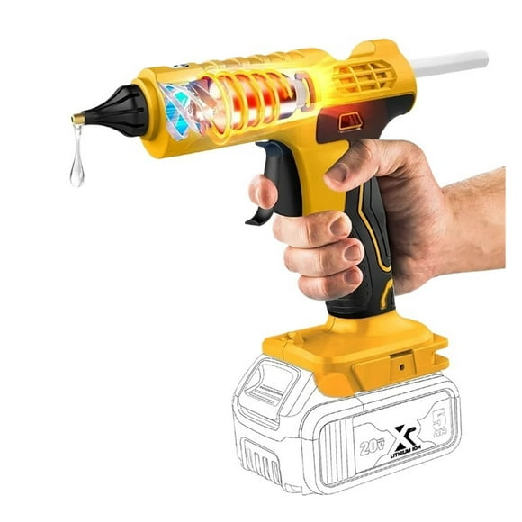 Cordless Electric Handheld Hot Glue Gun Repair DIY Tool Hot Melt Welding Hot Air Gun Anti-scald Nozzle with 10 Sticks ,Fireproof