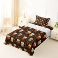 thumbnail image 3 of Manfei Boho Autumn Owl Twin Sheets, Fall Leaf Branch Bedding, Orange Black, 3pcs, 1 Flat Sheet, 1 Fitted Sheet and 1 Pillowcase, 3 of 6
