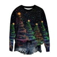 thumbnail image 5 of Craaazy Women's Christmas Tops Christmas Print Crewneck Long Sleeve Xmas Funny Shirts Gifts, 5 of 5