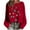 Red, variant on Oksale Sparkly Christams Sweaters Pullover for Women Trendy Boat Neck Xmas Sweater Soft Comfortable Tunic Tops for Holiday Black S