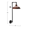 thumbnail image 3 of Storied Home Metal Wall Sconce with Shade - 13.0"L x 12.0"W x 33.0"H Brown Bronze, 3 of 5