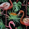 thumbnail image 5 of Orinice Tropical Plant Shower Curtain Pink Flamingo Bird Green Plam Leaves Floral Nature Summer Jungle Scenery Fabric Bathroom Decor Curtain with Hooks 60x72, 5 of 7