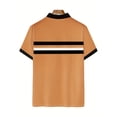 thumbnail image 2 of Men's Polo Shirts Short Sleeve Texture Lightweight Golf Shirts Sweater Orange 3XL, 2 of 6