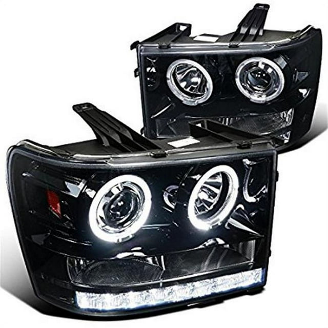 Spec-D Tuning 2LHP-SIE07G-TM 2007-2013 GMC Sierra Projector Headlight - Glossy Black