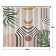 thumbnail image 5 of Orange Boho Geometric and Plant Pattern Shower Curtain 84"x72" ,Bathroom Decorative Shower Curtains Set with 12 Hooks,Modern Waterproof Washable Shower Curtain, 5 of 6