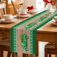 thumbnail image 5 of Saint Patrick's Day Table Runner 90 Inches Long Farmhouse Dress Scarves, Luck Leaves Car Brown Wooden Plaid Dining Tablerunner for Coffee Table/Kitchen Island/Party Décor, 13" x 90", 5 of 8