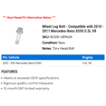 thumbnail image 2 of Wheel Lug Bolt - Compatible with 2010 - 2011 Mercedes-Benz S550 5.5L V8, 2 of 2