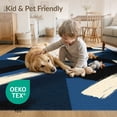 thumbnail image 4 of ODIKA 8'x10' Washable Area Rug Navy Covering Bold Contemporary Motif Overlapping Pile Large for Dining Room, Office, Lounge, Non-Slip Chair-Friendly Mat, 4 of 7