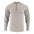 thumbnail image 5 of Mens Muscle Fit Henley Shirt Long Sleeve Waffle Thermal Athletic Tee Lightweight Gym Workout Casual Top, 5 of 7