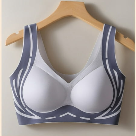 PRORMOOW Women Sports Bra  No Wire Bras for Women  Sexy Bras for Women  Women s Sports Bra Without Steel Rings Sexy Gathering Yoga Beauty Vest Integrated Fixed Chest Pad Fitness  Navy  38