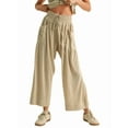 thumbnail image 3 of Women'S 2-Piece Smocked Top & Wide-Leg Pants Set-High-Waisted Lounge Outfit with Pockets Casual Boho Set  XL, 3 of 5