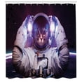 thumbnail image 3 of Ambesonne Space Cat Shower Curtain, Galaxy Star Supernova, 69"Wx84"L, Dark Blue Purple, 3 of 3
