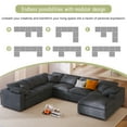 thumbnail image 3 of GNIXUU Modular Sectional Sofa Set for Living Room,Oversized 7 Seater Corner Couch with Removable Ottoman,Modern L Shaped Convertible Sleeper with Chaises for Office,Spacious Space,Gray, 3 of 7