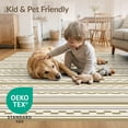thumbnail image 4 of ODIKA 9'x12' Tan Beige Modern Checkered Washable Area Rug Geometric Stripes with Zigzag Accents for Dining Room, Basement, Large Office, Non-Slip Chair-Friendly, 4 of 7