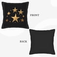 thumbnail image 6 of Set of 2 Decorative Throw Pillow Covers 18x18in - Elegant Black with Golden Stars in Circular Pattern Perfect for Couch Bed or Car, 6 of 8