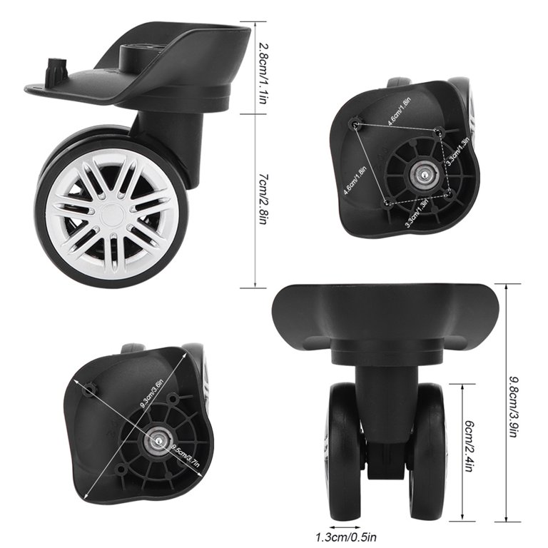 Luggage Wheel Replacement Mute Trolley Wheels for Shopping Carts Travel Case, Size: 8.7cmx10.7cmx8.5cm, Black