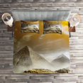 thumbnail image 2 of Ambesonne Egyptian Quilted Coverlet 3 Pcs, Pyramids with Clouds Image, Queen Size, Cream Orange, 2 of 2