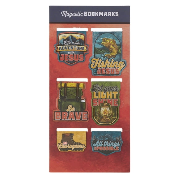 Christian Art Gifts Inspirational Scripture Magnetic Bookmark Set for Children: Adventure with Jesus Encouraging Bible V, (Hardcover)