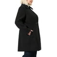thumbnail image 4 of Agnes Orinda Women's Plus Size Coats Notched Lapel Single Breasted Winter Long Peacoats 4X Black, 4 of 7