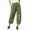 Army Green1, variant on Cotton Linen Pants for Women Elastic High Waist Lounge Pants Trendy Printed Pants with Pockets
