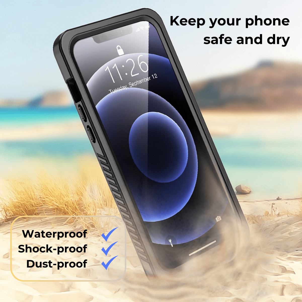 Entronix Waterproof Case for iPhone 11, Heavy Duty Full-Body Protection with Built-in Screen Protector