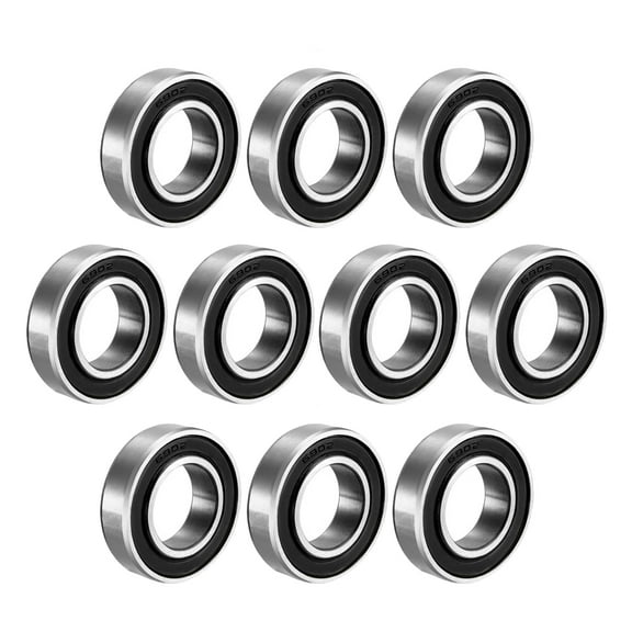 Unique Bargains Deep Groove Ball Bearing 6902RS Double Sealed, 15mmx28mmx7mm Carbon Steel 10Pcs