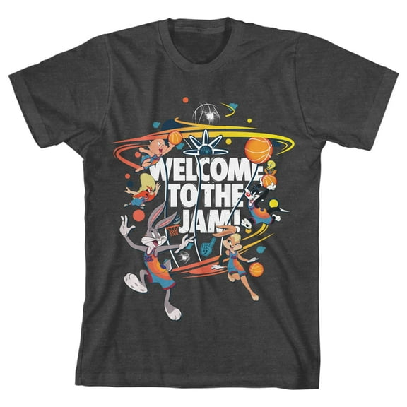 Space Jam 2 Welcome to the Jam Youth Charcoal Gray Graphic Tee - S