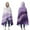 Purple Gold Wave, variant on Wearable Blanket,Gold Teal Blue Marble Hooded Wearable Flannel Blanket for Adults & Teens,Winter Poncho Shawl Wrap Cape Cozy Anti-Pill,60"x80"
