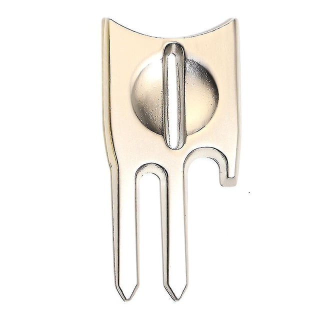 Suxm Golf Fork Tool Putting Ball Mark Small Repair Tight Bracket Metal(1 Piece, Silver)