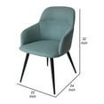 thumbnail image 5 of Cid Mara 24 Inch Modern Dining Chair, Blue Fabric, Black Metal Legs- Saltoro Sherpi, 5 of 5