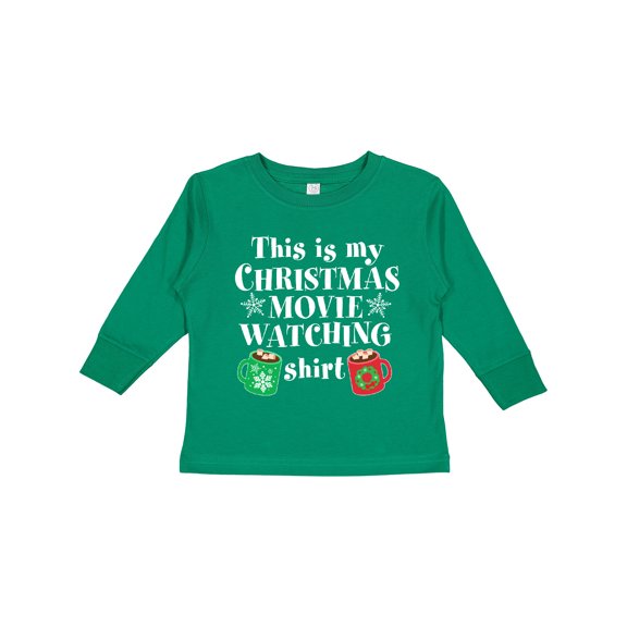 Inktastic This is My Christmas Movie Watching Shirt Boys or Girls Long Sleeve Toddler T-Shirt