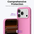 thumbnail image 4 of Compatible with iPhone 17 Pro Case, Slim Liquid Silicone 4 Layers Full Covered Soft Gel Rubber Shockproof Protective Phone Case with Anti-Scratch Microfiber Lining-Peach Pink, 4 of 13