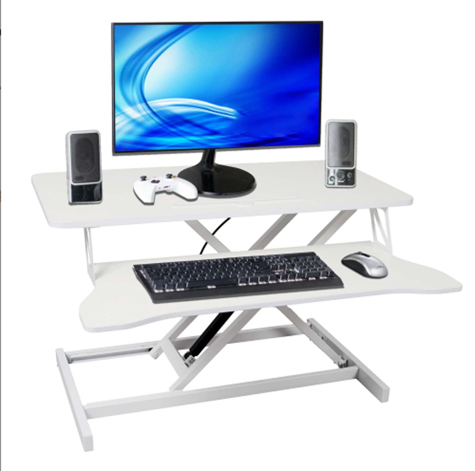 17" Wide Adjustable Standing Desk Converter, Sit Stand Desk Riser with Keyboard Tray |Stand Up Table & Home Office Desktop Workstation for PC or Laptop