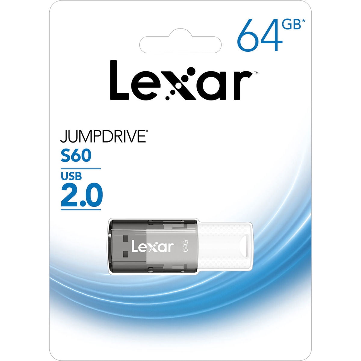 Lexar JumpDrive S60 64GB USB 2.0 Flash Drive, Black Cover